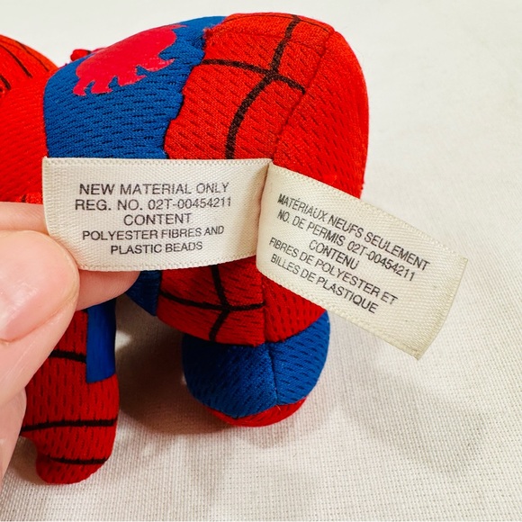 MARVEL SPIDER-MAN TY BEANIE BABY 6 1/2”H 1998 PLUSH TOY GREAT CONDITION - Picture 9 of 9
